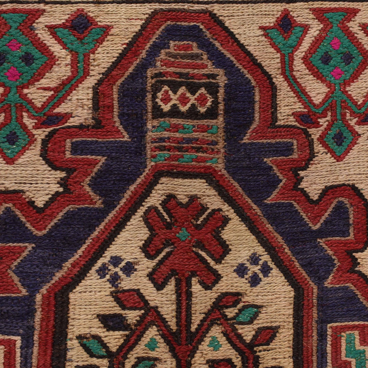 Beige Afghan Saghari Kilim Rug 4' 4" x 6' 6" Flat-Weave | No. AL77346