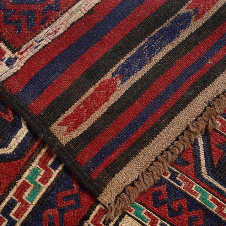 Beige Afghan Saghari Kilim Rug 4' 4" x 6' 6" Flat-Weave | No. AL77346