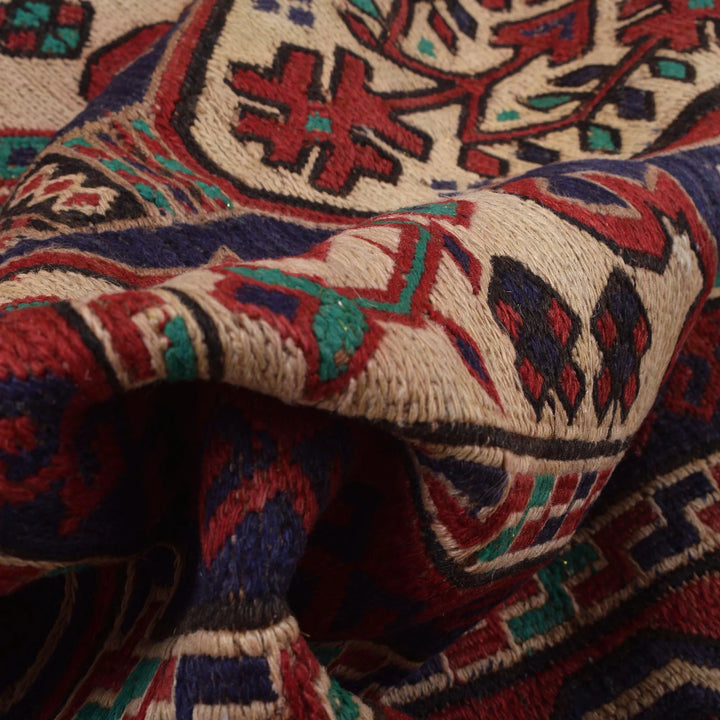 Beige Afghan Saghari Kilim Rug 4' 4" x 6' 6" Flat-Weave | No. AL77346