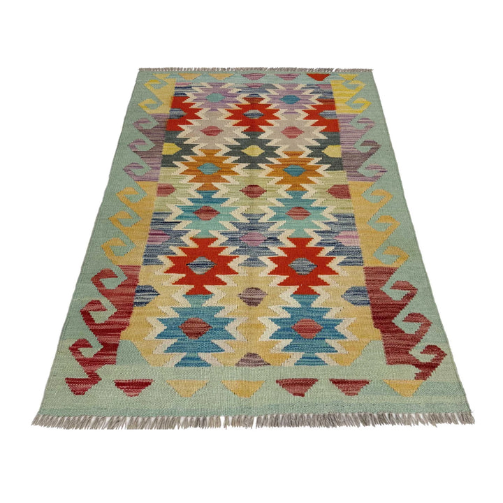 Afghan Vegetable Kilim Rug 2' 7" x 4' 0" Flat-Weave | No. AL773892