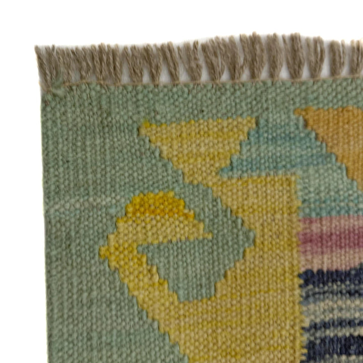 Afghan Vegetable Kilim Rug 2' 7" x 4' 0" Flat-Weave | No. AL773892