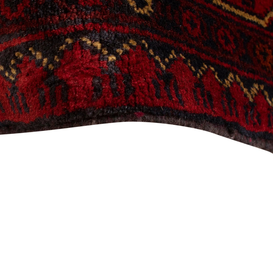 Red Afghan Khal Mohammadi Rug 3' 6" x 5' 0" Hand-Knotted | No. AL77394