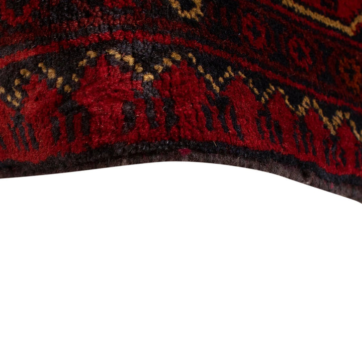 Red Afghan Khal Mohammadi Rug 3' 6" x 5' 0" Hand-Knotted | No. AL77394