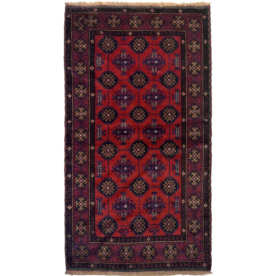 Afghan Baluchi Rug 2' 8" x 4' 7" Hand-Knotted | No. AL77485