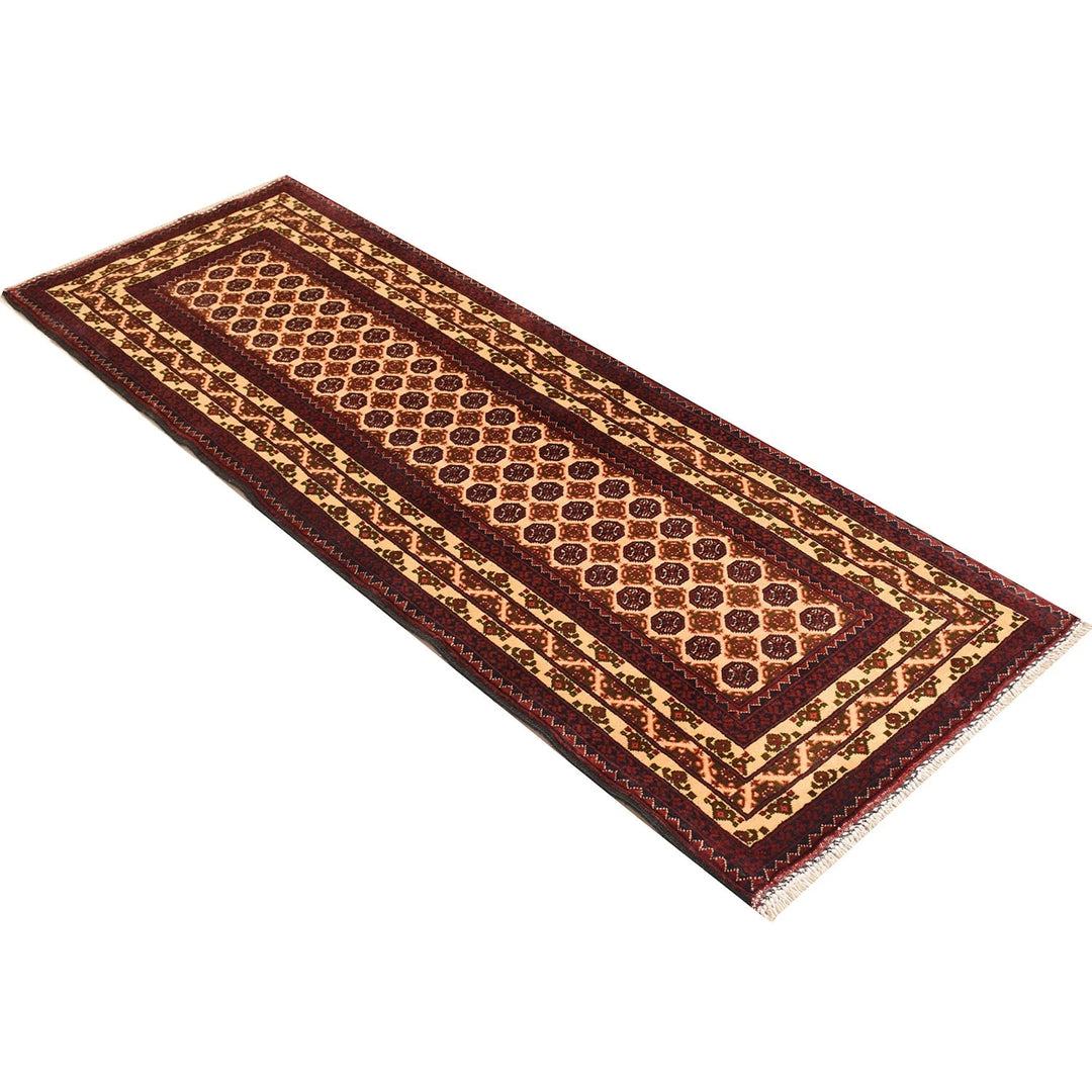 Red Afghan Khoja Roshnai Runner Rug 2' 2" x 6' 5" Hand-Knotted | No. AL77540