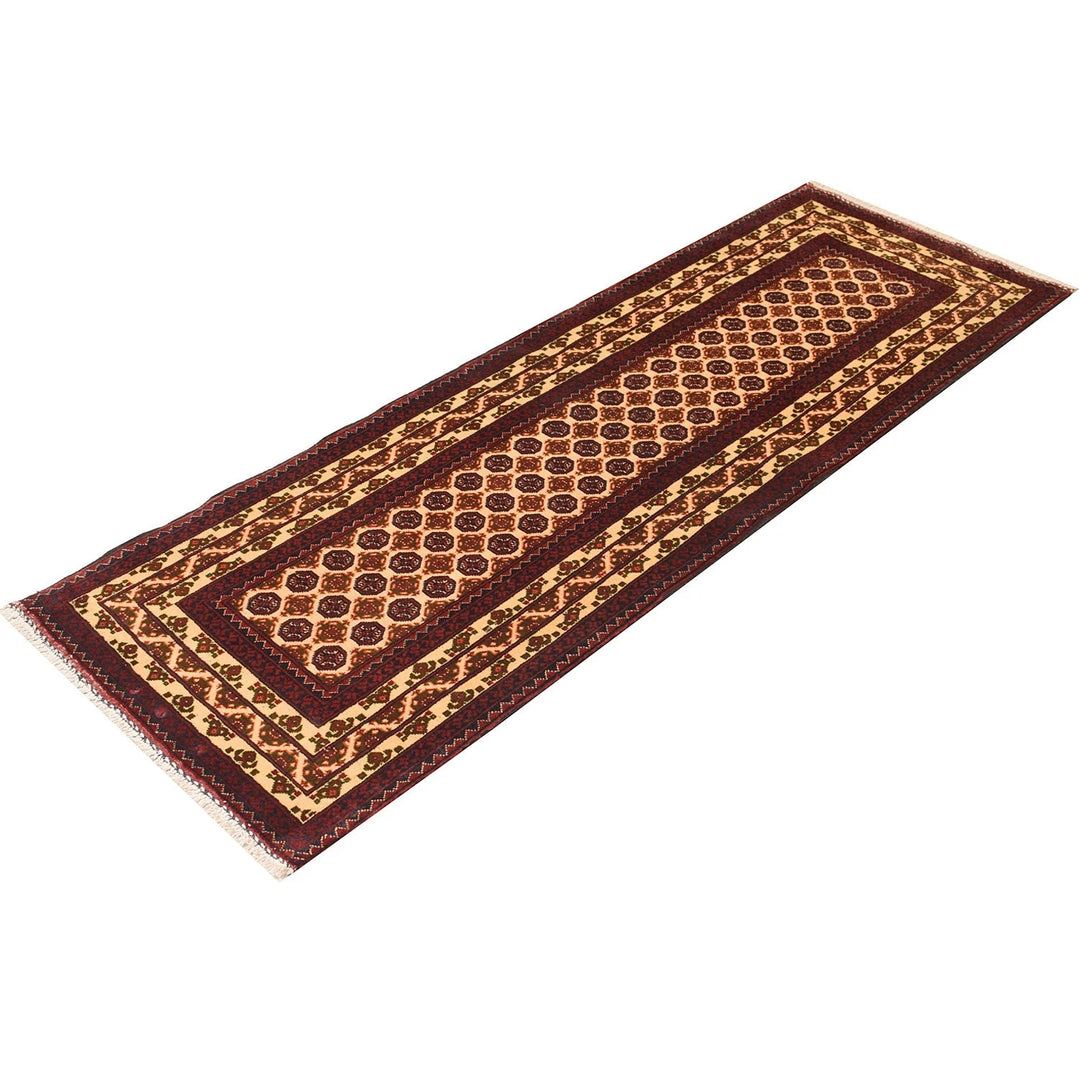 Red Afghan Khoja Roshnai Runner Rug 2' 2" x 6' 5" Hand-Knotted | No. AL77540
