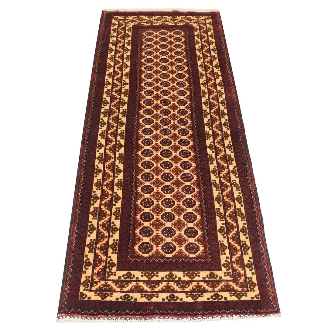 Red Afghan Khoja Roshnai Runner Rug 2' 2" x 6' 5" Hand-Knotted | No. AL77540