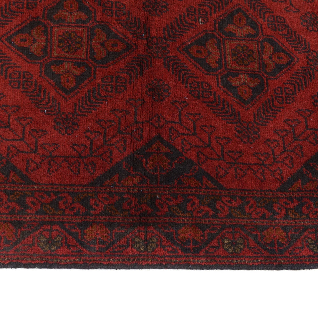 Red Afghan Khal Mohammadi Rug 2' 5" x 9' 6" Hand-Knotted | No. AL77552