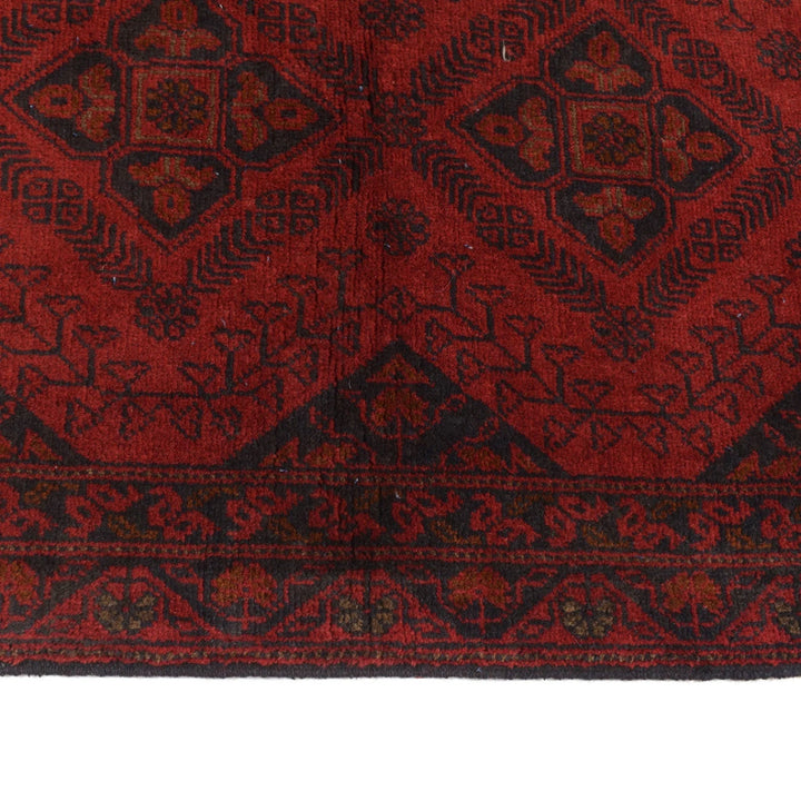 Red Afghan Khal Mohammadi Rug 2' 5" x 9' 6" Hand-Knotted | No. AL77552
