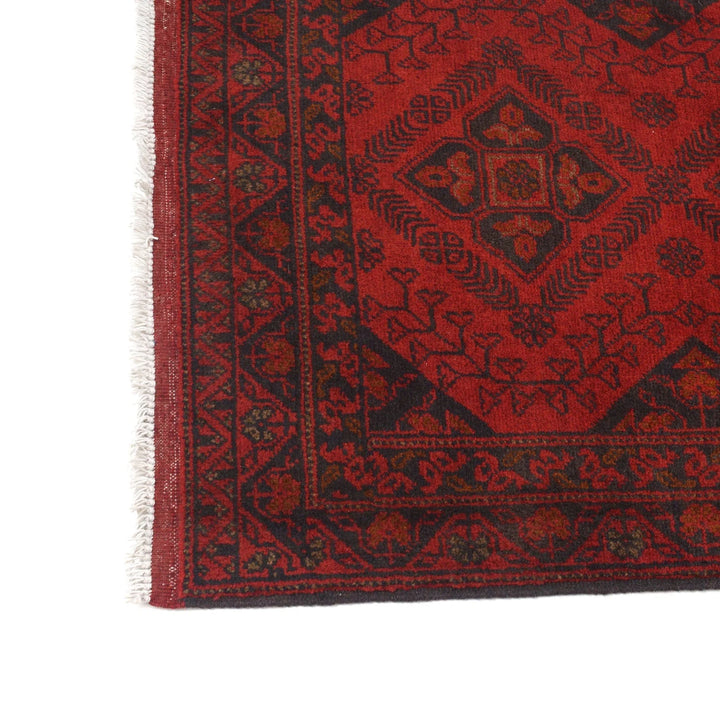 Red Afghan Khal Mohammadi Rug 2' 5" x 9' 6" Hand-Knotted | No. AL77552