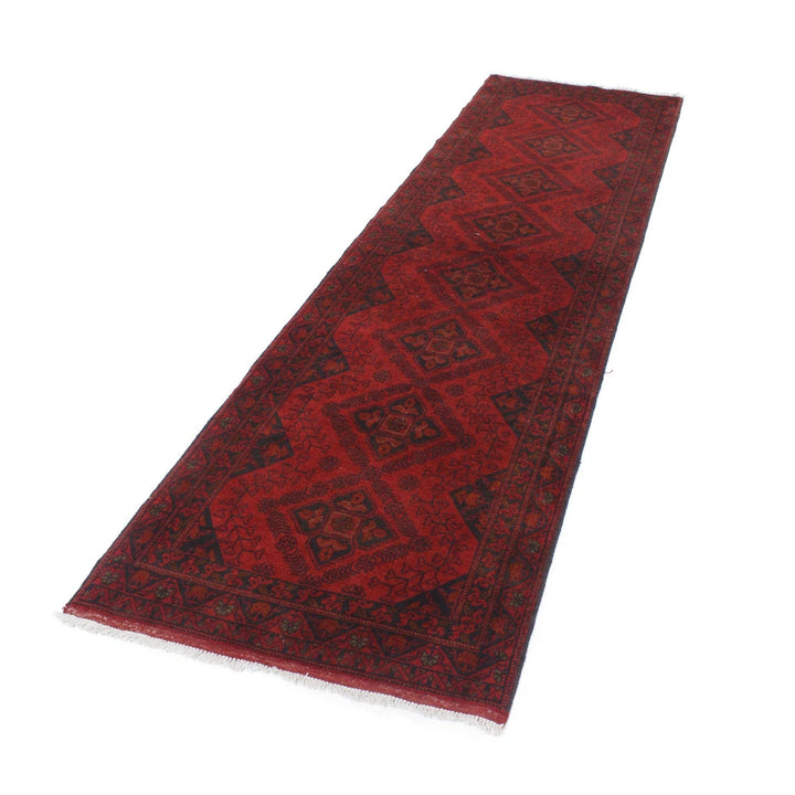 Red Afghan Khal Mohammadi Rug 2' 5" x 9' 6" Hand-Knotted | No. AL77552