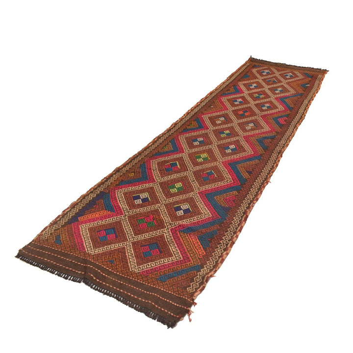 Afghan Kilim Rug 2' 9" x 9' 1" Flat-Weave | No. AL77571