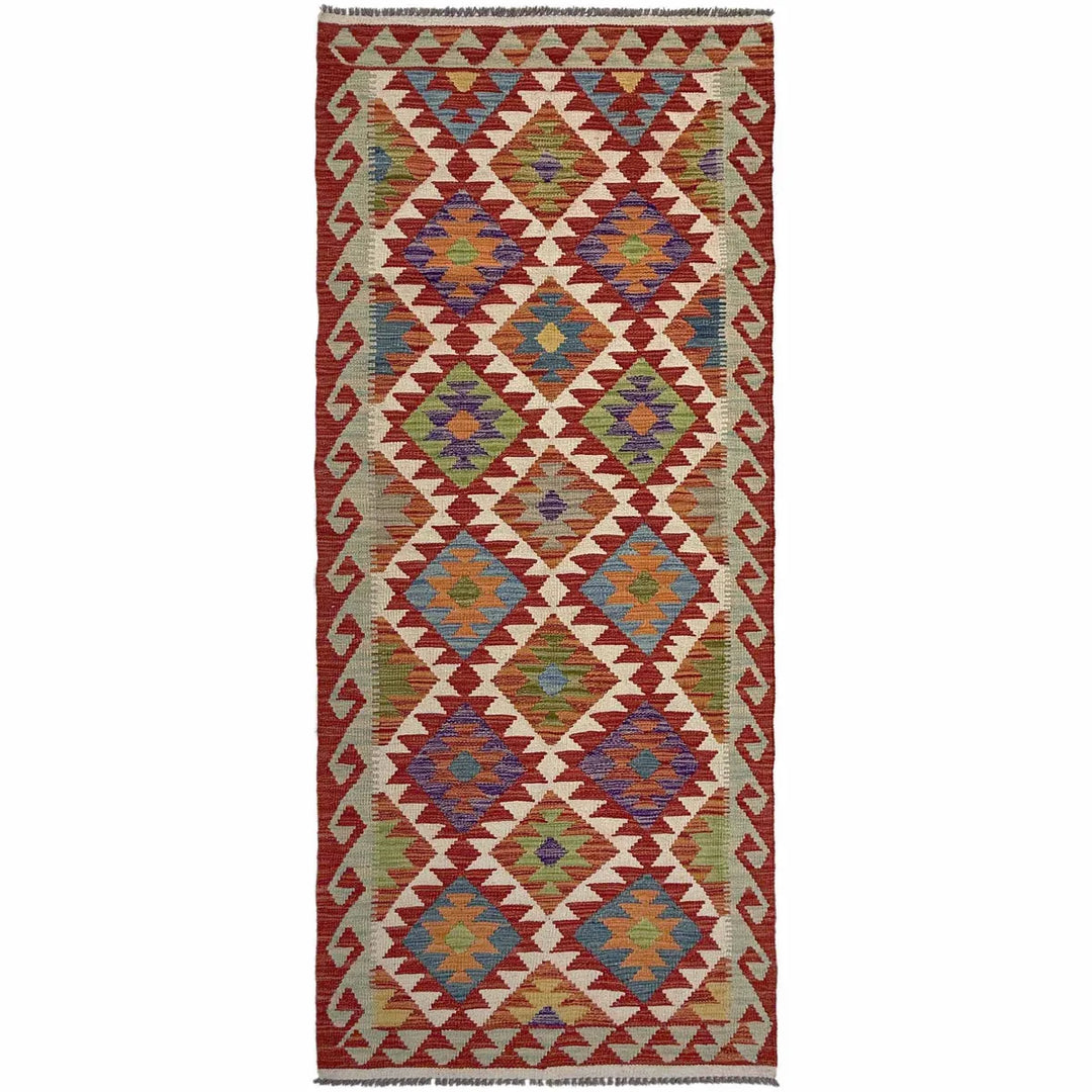 Afghan Vegetable Kilim Rug 2' 11" x 8' 0" Flat-Weave | No. AL77590