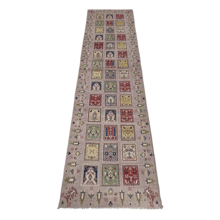 Pink Afghan Bakhtiar Runner Rug 2' 9" x 10' 2" Hand-Knotted | No. AL77617