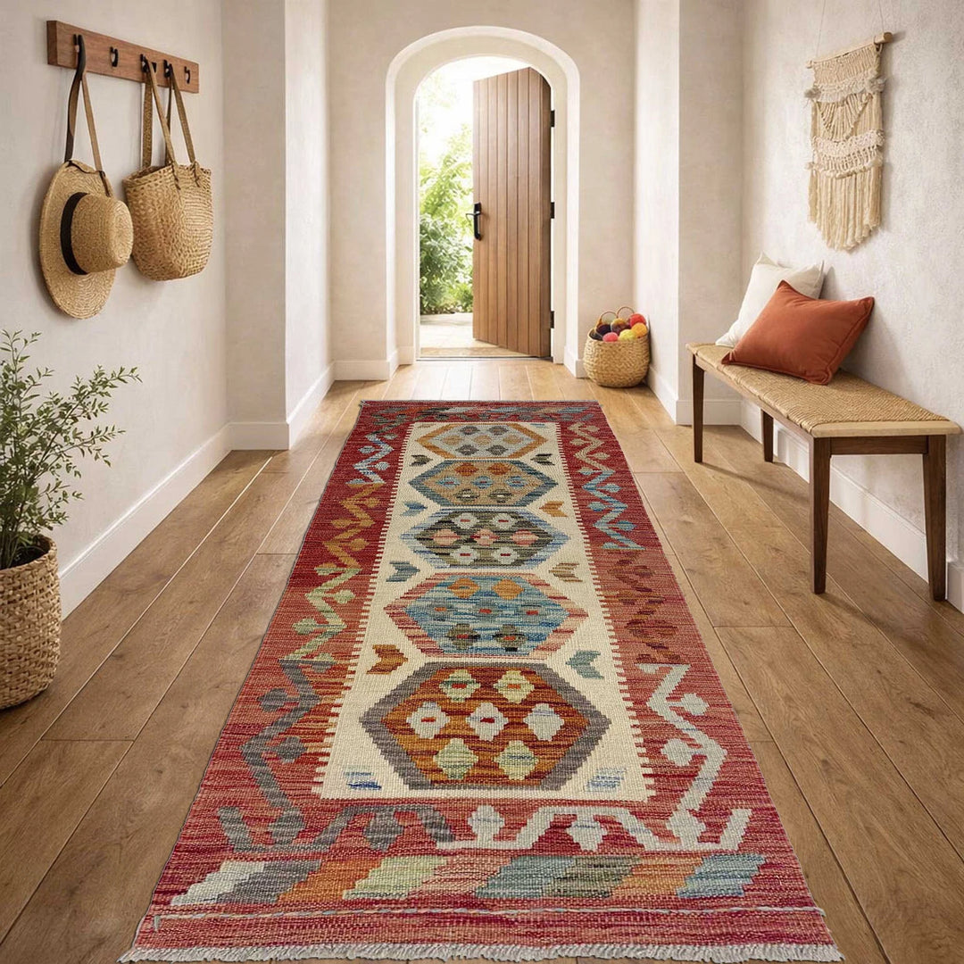 Afghan Kilim Rug 2' 0" x 5' 10" Flat-Weave | No. AL77627