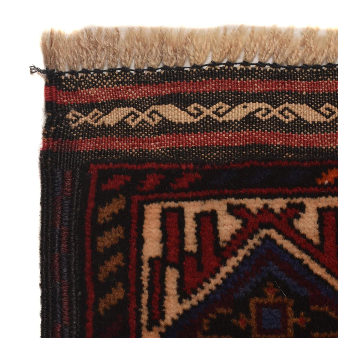 Red Afghan Prayer Rug 2' 11" x 4' 5" Hand-Knotted | No. AL77642