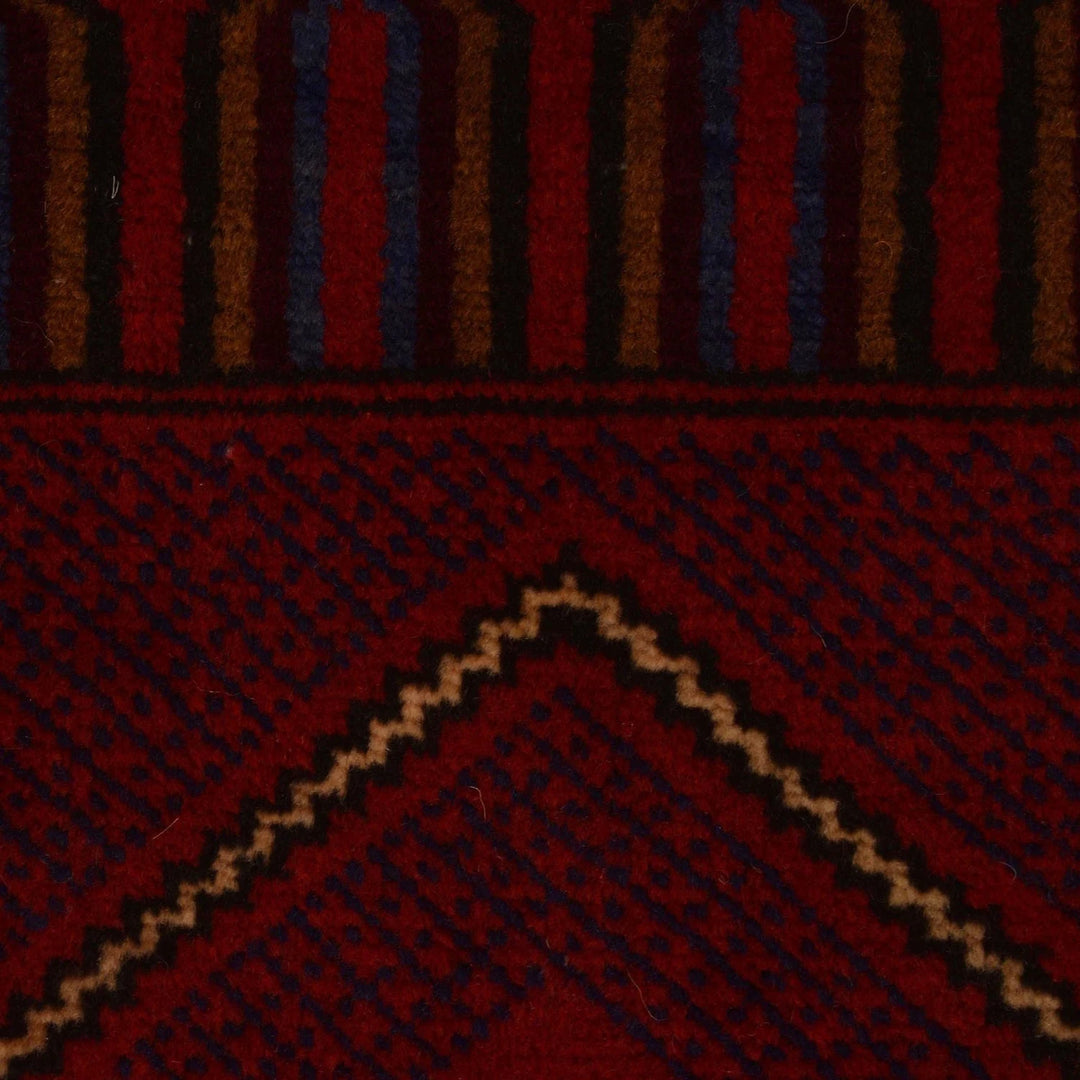 Red Afghan Prayer Rug 2' 11" x 4' 5" Hand-Knotted | No. AL77642