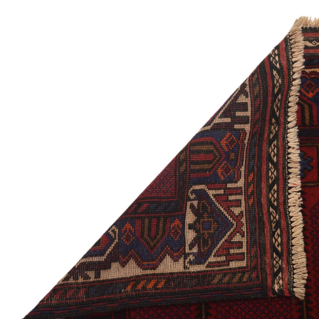 Red Afghan Prayer Rug 2' 11" x 4' 5" Hand-Knotted | No. AL77642