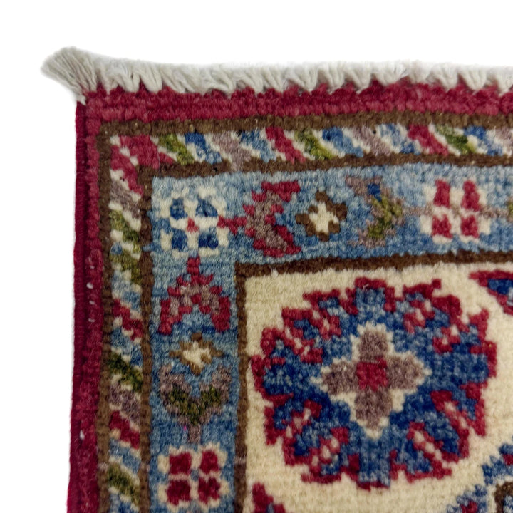 Red Afghan Kazak Rug 2' 7" x 4' 1" Hand-Knotted | No. AL77698