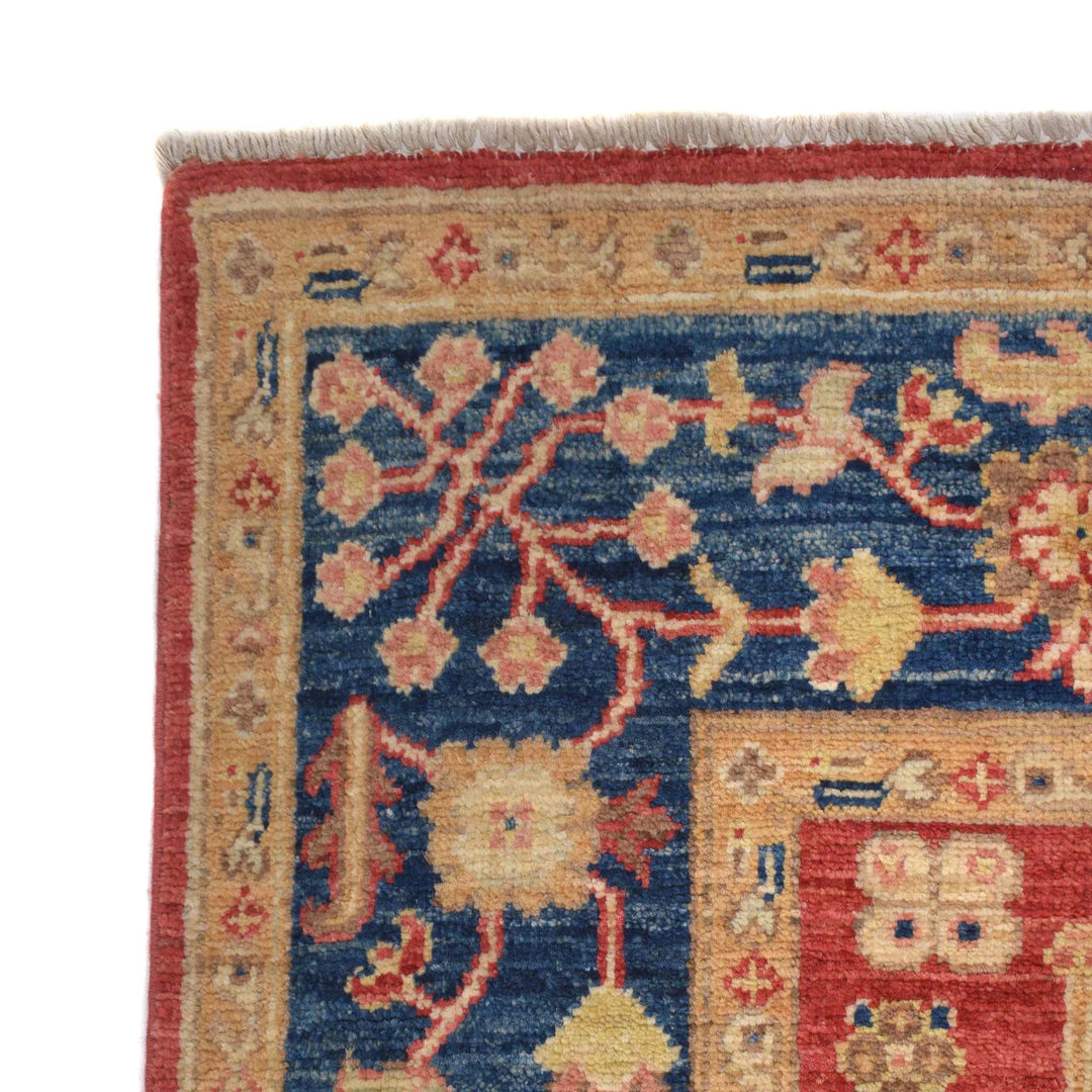 Red Afghan Serapi Rug 4' 7" x 6' 5" Hand-Knotted | No. AL77713