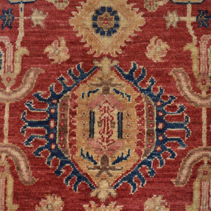 Red Afghan Serapi Rug 4' 7" x 6' 5" Hand-Knotted | No. AL77713