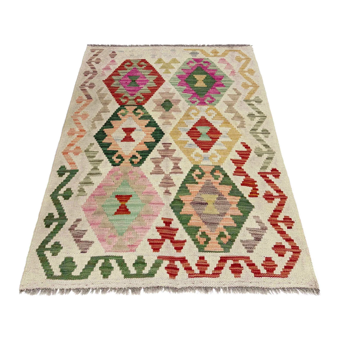 Afghan Kilim Rug 2' 7" x 4' 0" Flat-Weave | No. AL77814