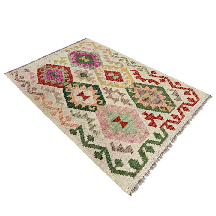 Afghan Kilim Rug 2' 7" x 4' 0" Flat-Weave | No. AL77814