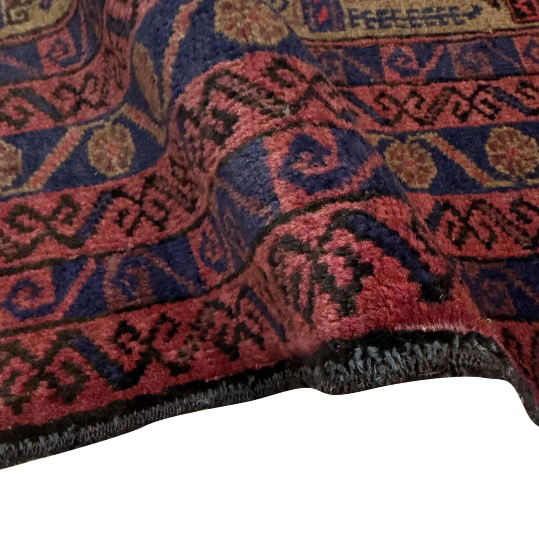 Multicolor Afghan Prayer Rug Rug 2' 11" x 3' 9" Hand-Knotted | No. AL77826