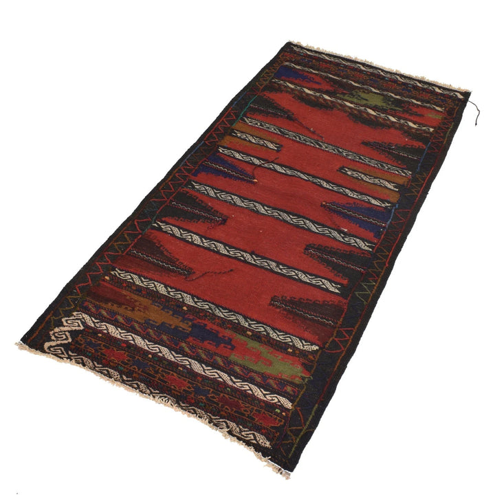 Afghan Table Sheet Runner 2' 3" x 4' 8" Flat-Weave | No. AL77971