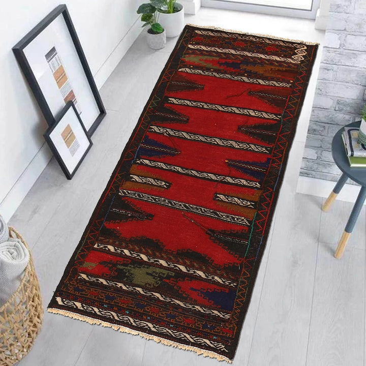 Afghan Table Sheet Runner 2' 3" x 4' 8" Flat-Weave | No. AL77971