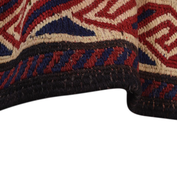 Beige Afghan Saghari Kilim Rug 6'6" x 8'6" Hand-Knotted | No. AL78001