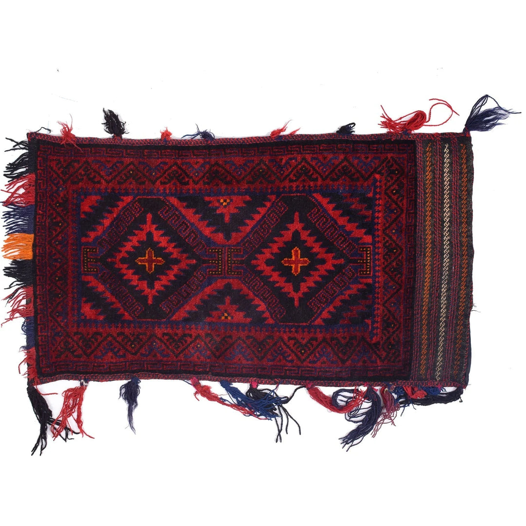 Red Afghan Balisht Rug 2' " x 3' 7" Hand-Knotted | No. AL78014