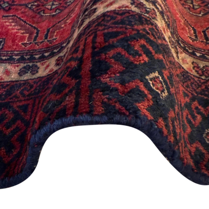 Red Afghan Baluchi Rug 3' 1" x 5' 3" Hand-Knotted | No. AL78128