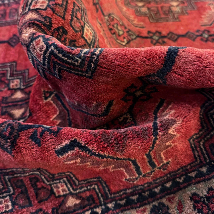 Red Afghan Baluchi Rug 3' 1" x 5' 3" Hand-Knotted | No. AL78128