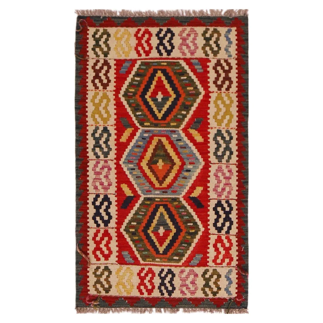 Afghan Kilim Rug 2' 0" x 3' 5" Flat-Weave | No. AL78151
