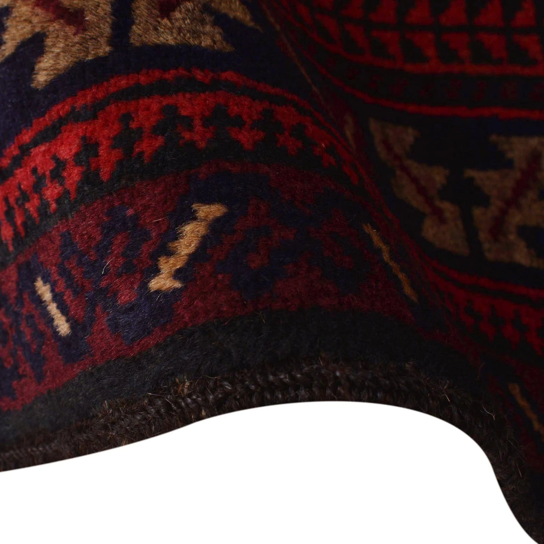 Red Afghan Prayer Rug 2' 10" x 4' 3" Hand-Knotted | No. AL78157