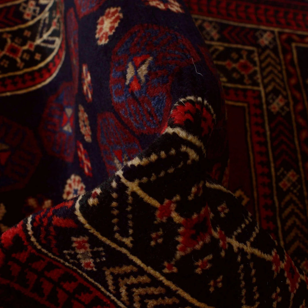 Red Afghan Prayer Rug 2' 10" x 4' 3" Hand-Knotted | No. AL78157