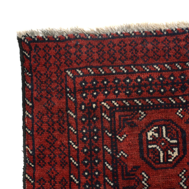 Red Afghan Baluchi Rug 3' 4" x 5' 11" Hand-Knotted | No. AL78160