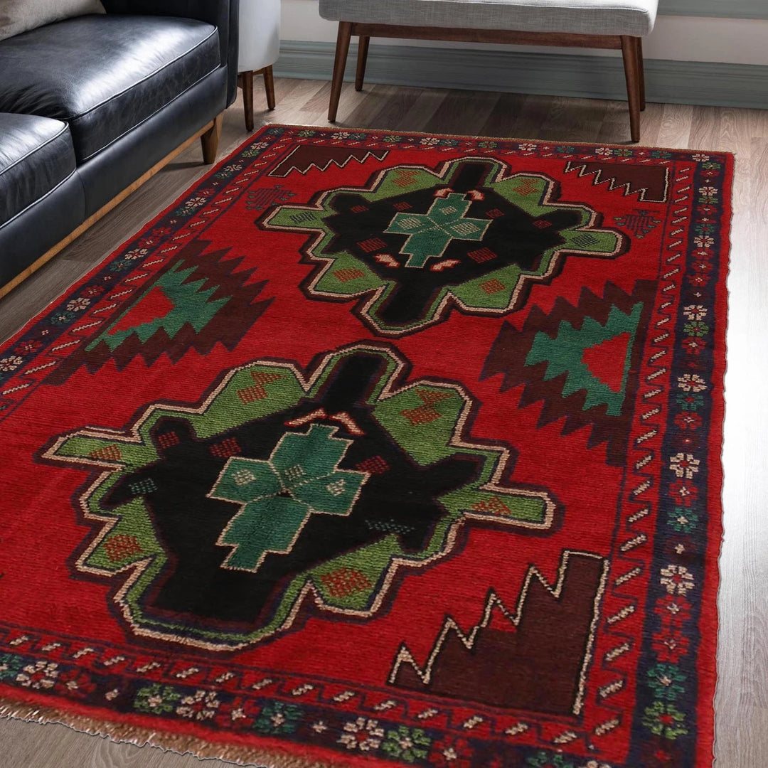 Afghan Baluchi Rug 4' 0" x 6' 2" Hand-Knotted | No. AL78242