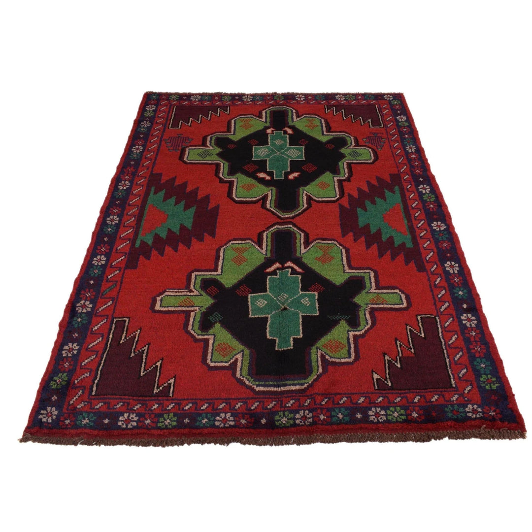 Afghan Baluchi Rug 4' 0" x 6' 2" Hand-Knotted | No. AL78242