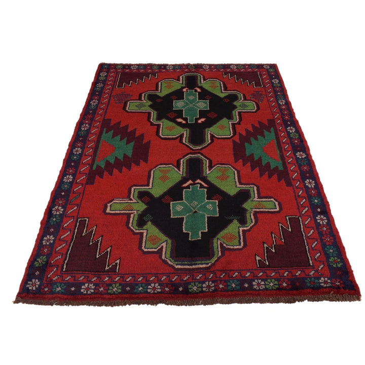 Afghan Baluchi Rug 4' 0" x 6' 2" Hand-Knotted | No. AL78242