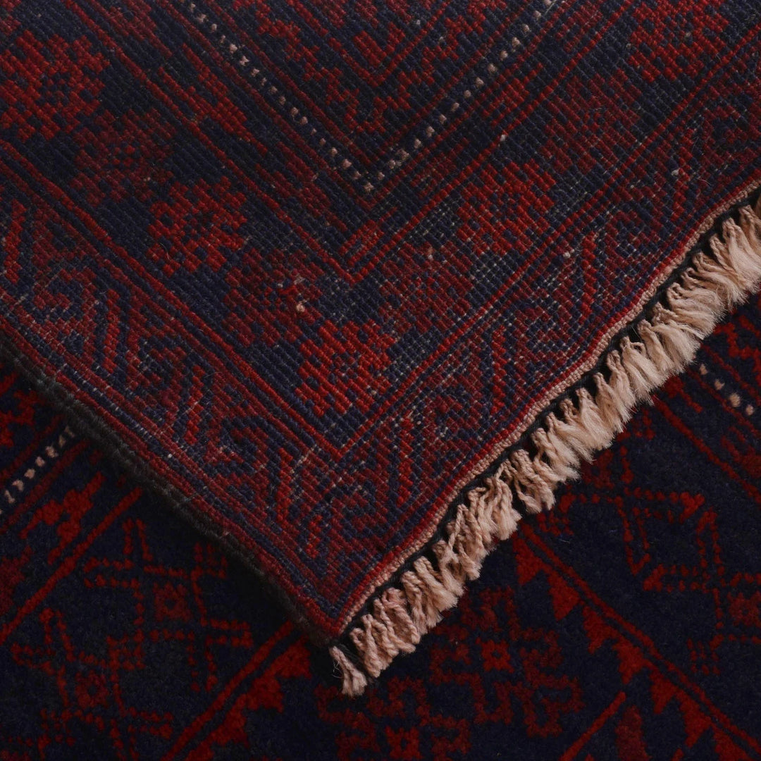 Red Afghan Prayer Rug 2' 11" x 4' 11" Hand-Knotted | No. AL78250