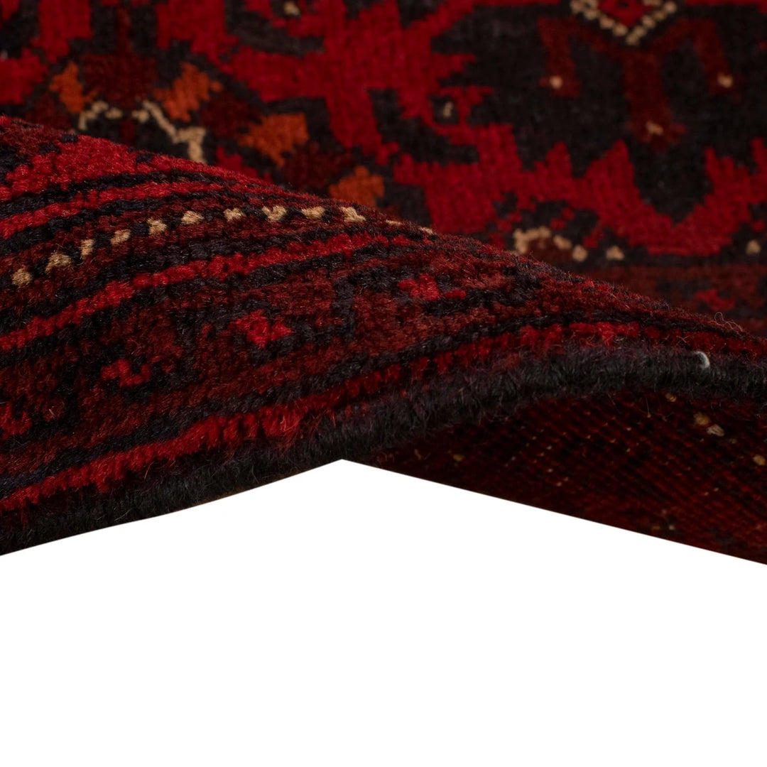 Red Afghan Khal Mohammadi Rug 3' 3" x 4' 11" Hand-Knotted | No. AL78277