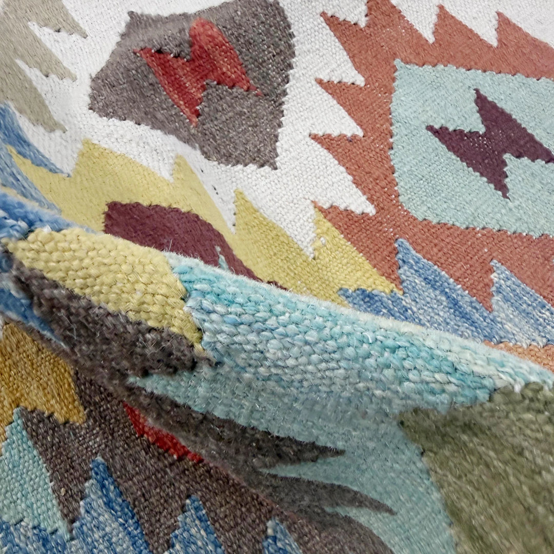 Afghan Vegetable Kilim Rug 2'7" x 4'2" Flat-Weave | No. AL783560