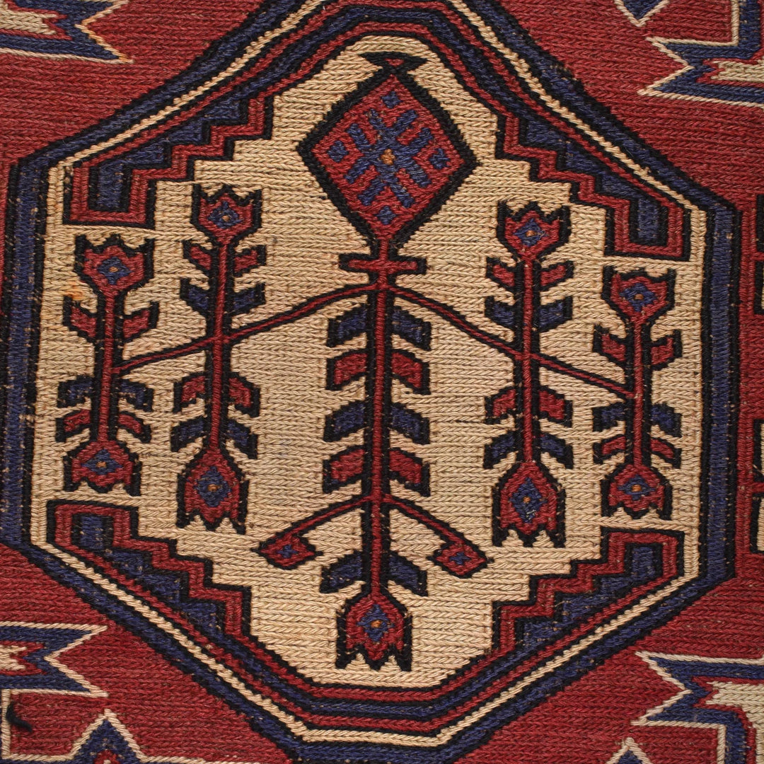 Beige Afghan Saghari Kilim Rug 4' 5" x 6' 3" Flat-Weave | No. AL78398