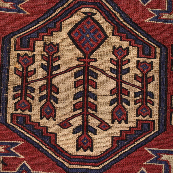 Beige Afghan Saghari Kilim Rug 4' 5" x 6' 3" Flat-Weave | No. AL78398