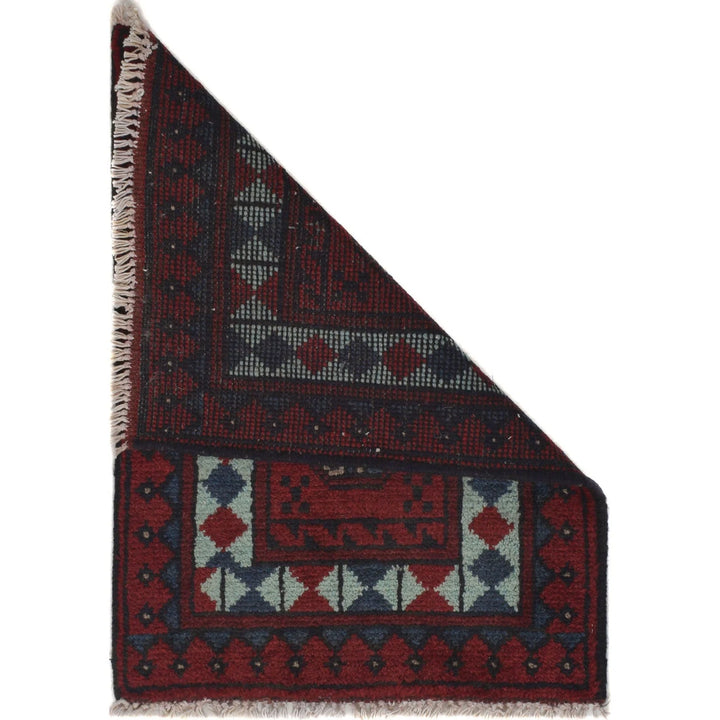 Red Afghan Oriental Rug 1' 5" x 2' 1" Hand-Knotted | No. AL78440