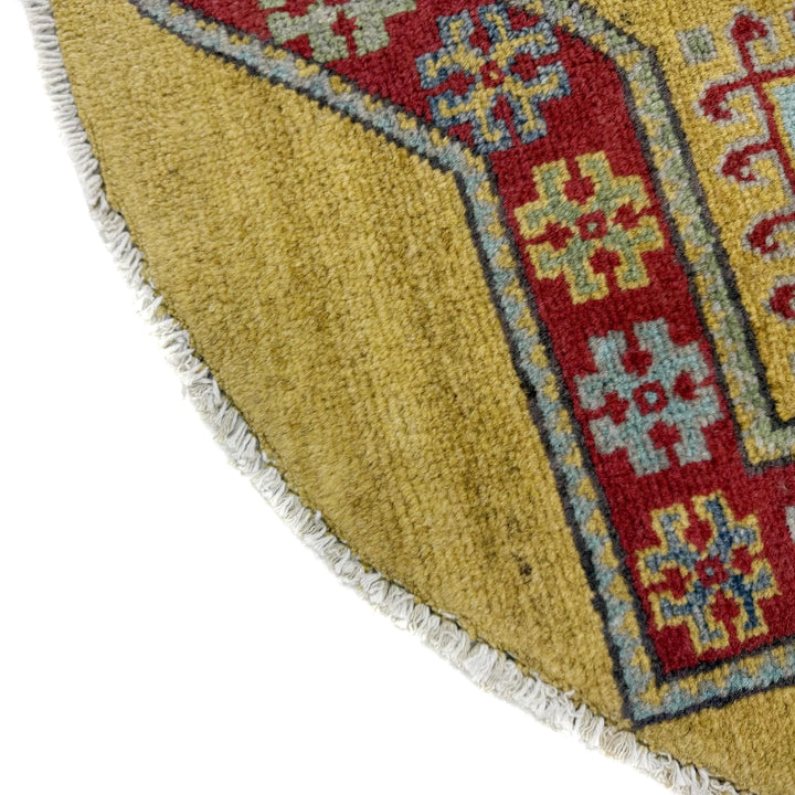 Afghan Kazak Rug 3' 2" x 3' 3" Hand-Knotted | No. AL78448