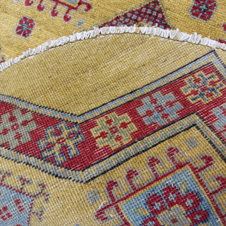 Afghan Kazak Rug 3' 2" x 3' 3" Hand-Knotted | No. AL78448
