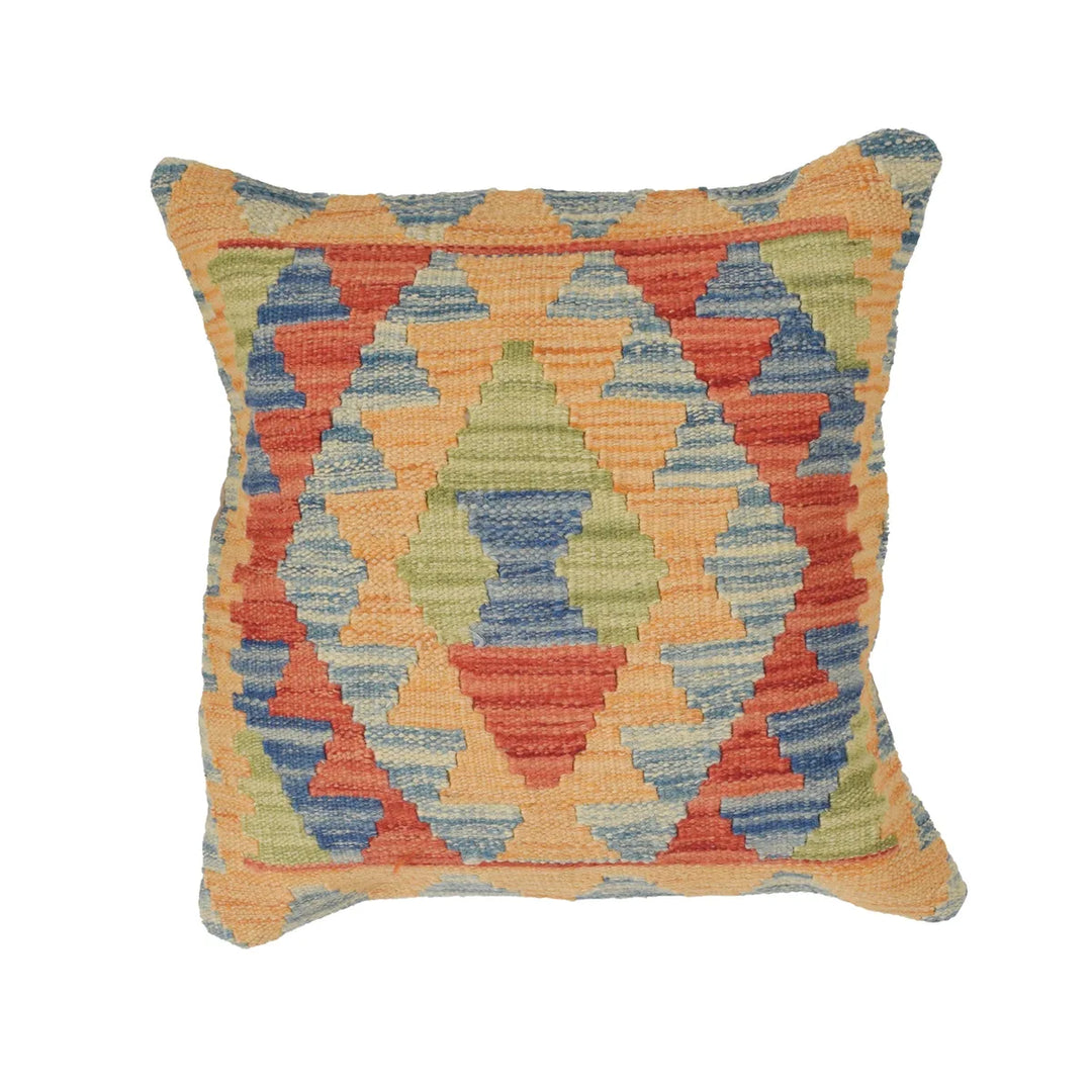 Afghan Kelim Cushion 1' 5" x 1' 5" Flat-Weave | No. AL78520
